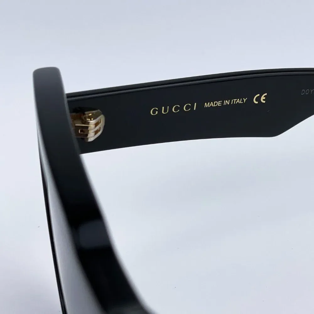 NEW Gucci LOGO GG0997S 002 Black Gray Shield Unisex Sunglasses